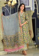 Evergreen Elegance Suit Set with Kota Dupatta