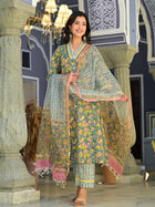 Evergreen Elegance Suit Set with Kota Dupatta