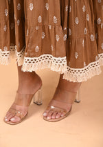 Coffee Tiered Dress