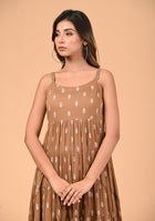 Coffee Tiered Dress