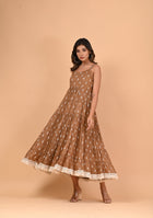 Coffee Tiered Dress