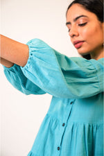 Bright Blue Balloon Cuffs Top
