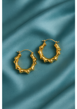 Golden Bamboo Mini Hoops