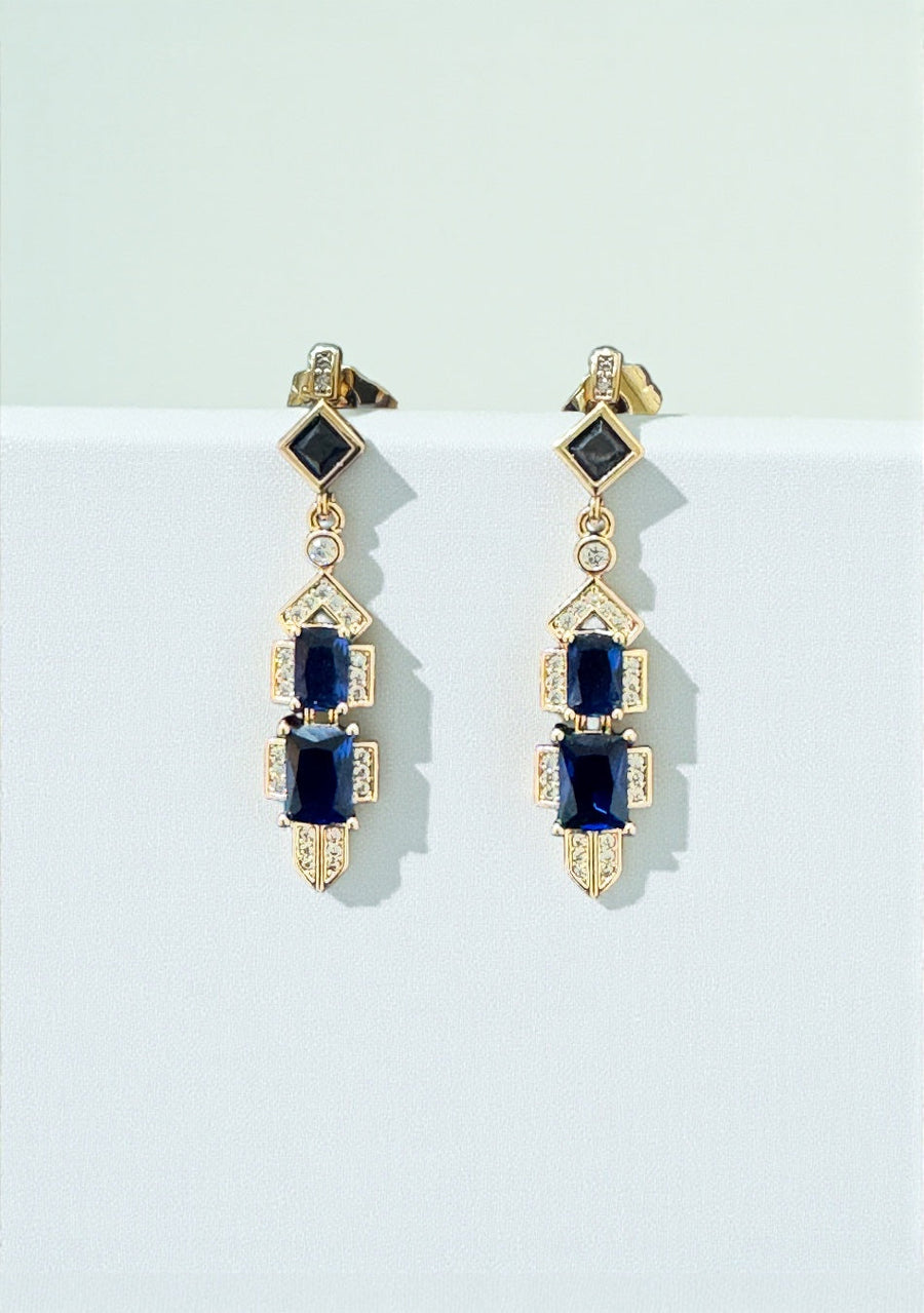 Royal Sapphire Art Deco Drops