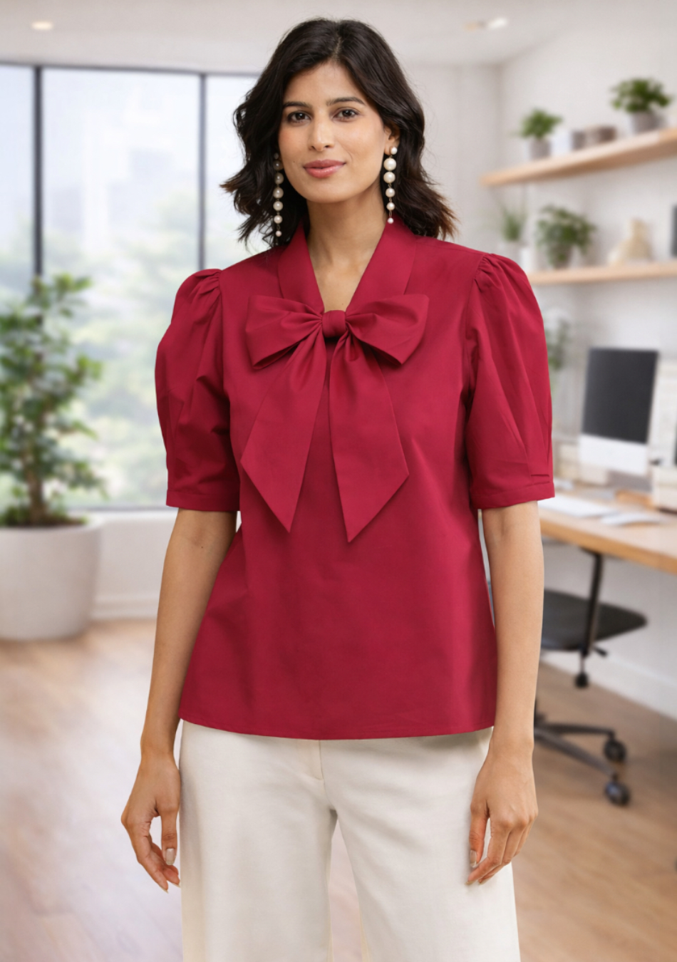 Berry Red Bow Top