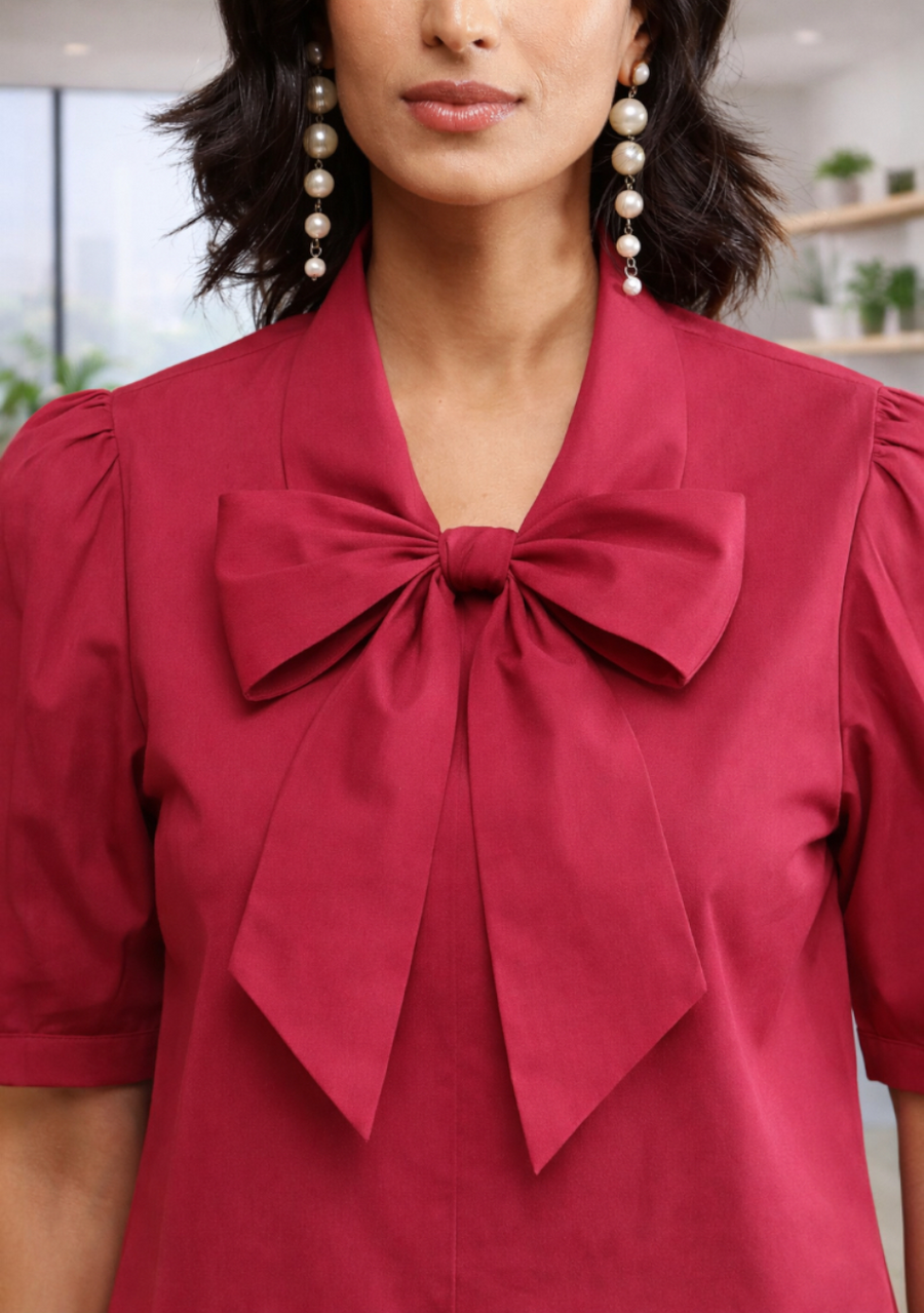 Berry Red Bow Top