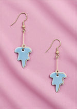 Blue Leaf Porcelain Earrings