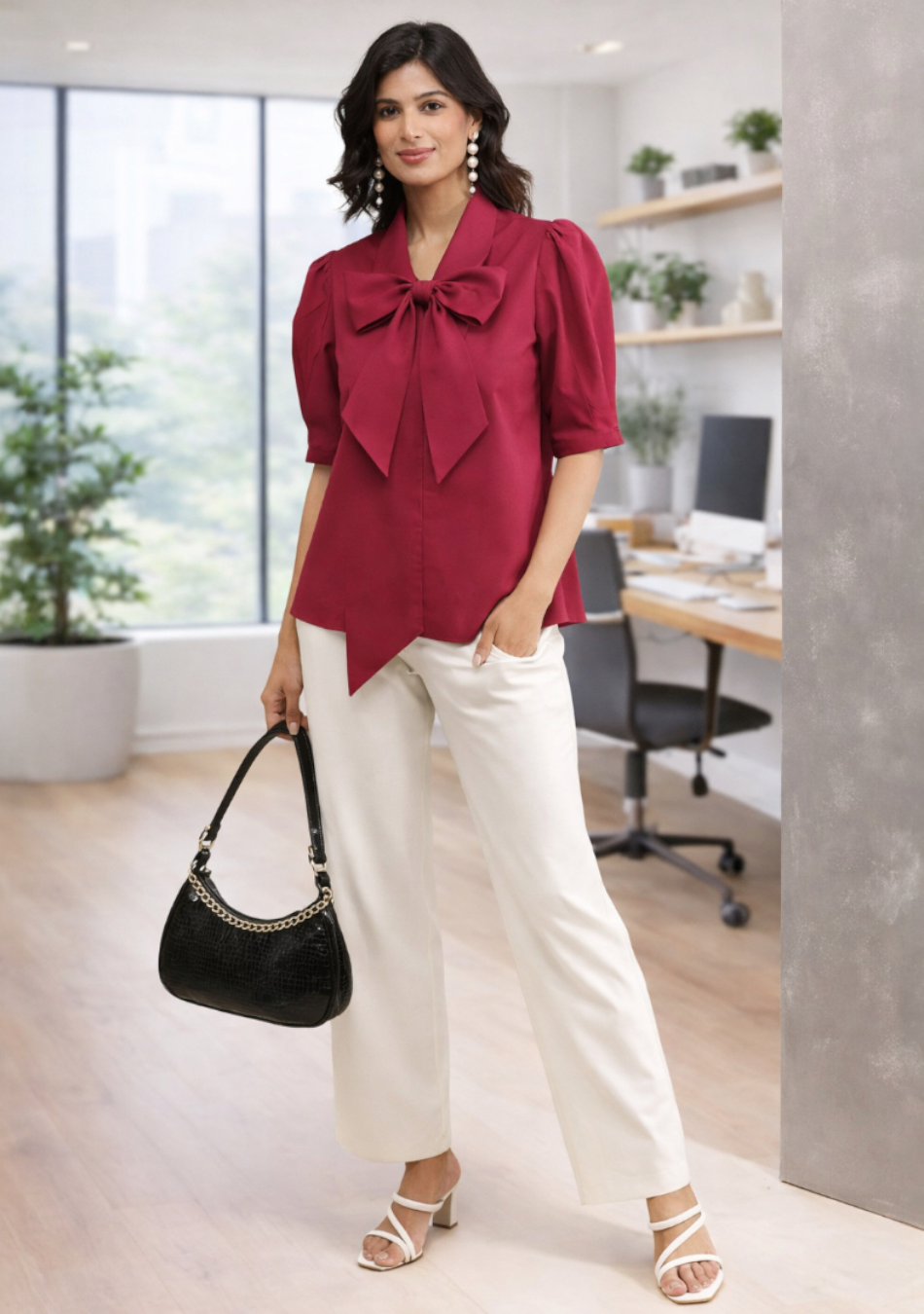 Berry Red Bow Top