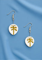 Round Palm Leaf  Earrings