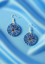 Round Blue Earrings