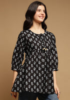 Black Printed Top