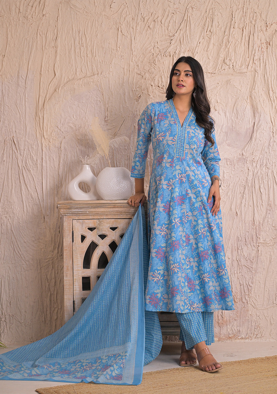 Ammanya Sky Blossom Breeze Anarkali Set