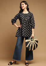 Black Printed Top