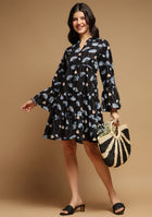 Blue Lotus Flared Dress