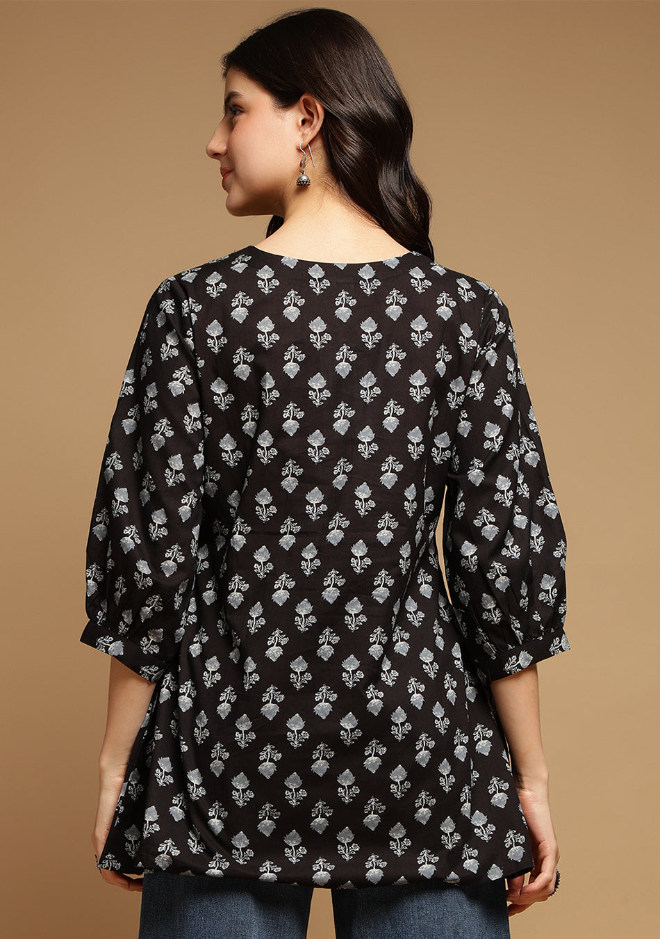Black Printed Top