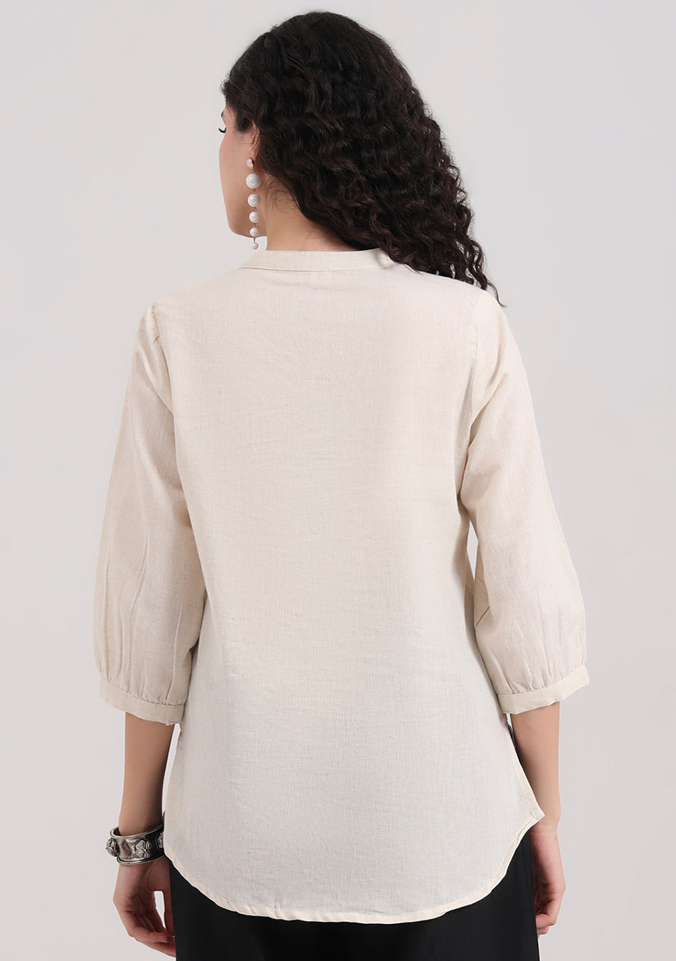 Creamy Dreamscape Embroidered Tunic
