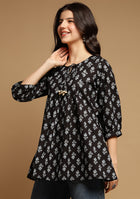 Black Printed Top