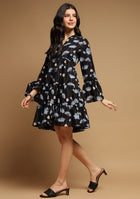 Blue Lotus Flared Dress