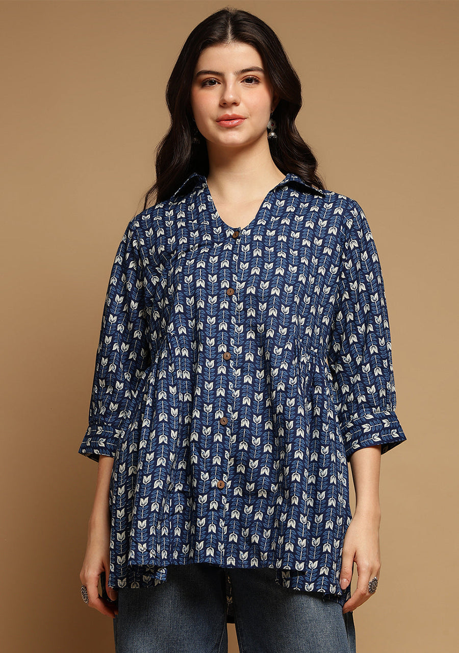 Blue Floral Top