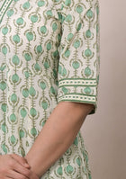 Mint Blossom Anarkali Suit with Dupatta