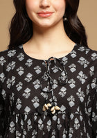 Black Printed Top