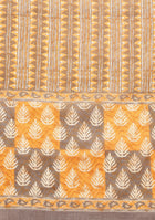 Brown and Mustard Suit Set with Dupatta