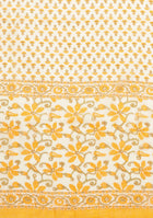 White And Yellow Floral Anarkali Kurta Pant Set With Dupatta