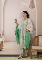 Mint Blossom Anarkali Suit with Dupatta