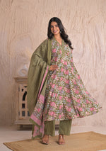 Olive Petal Breeze Anarkali Set