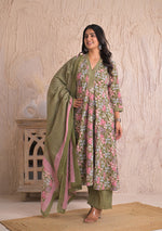 Olive Petal Breeze Anarkali Set