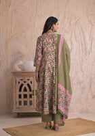 Olive Petal Breeze Anarkali Set