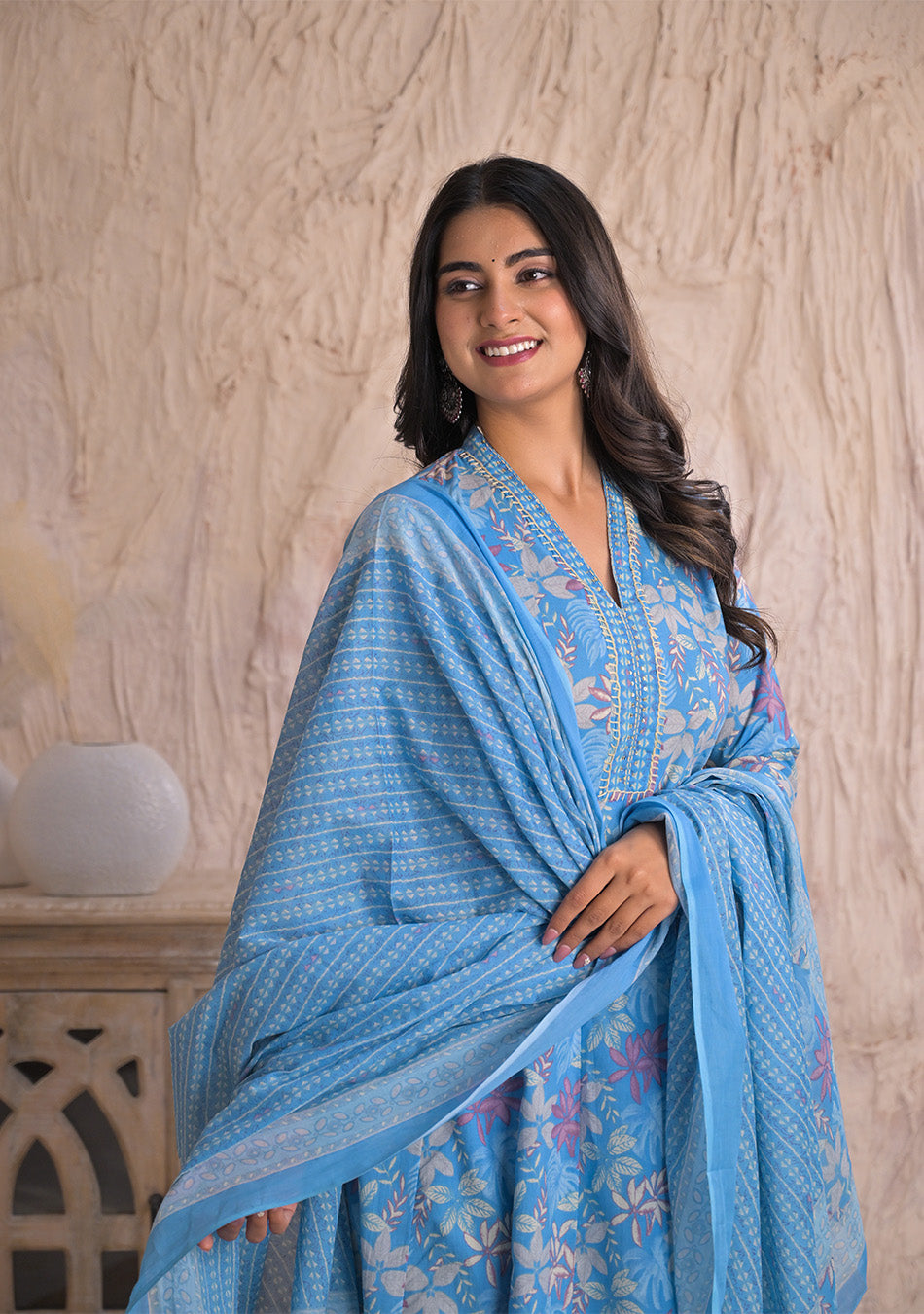 Ammanya Sky Blossom Breeze Anarkali Set