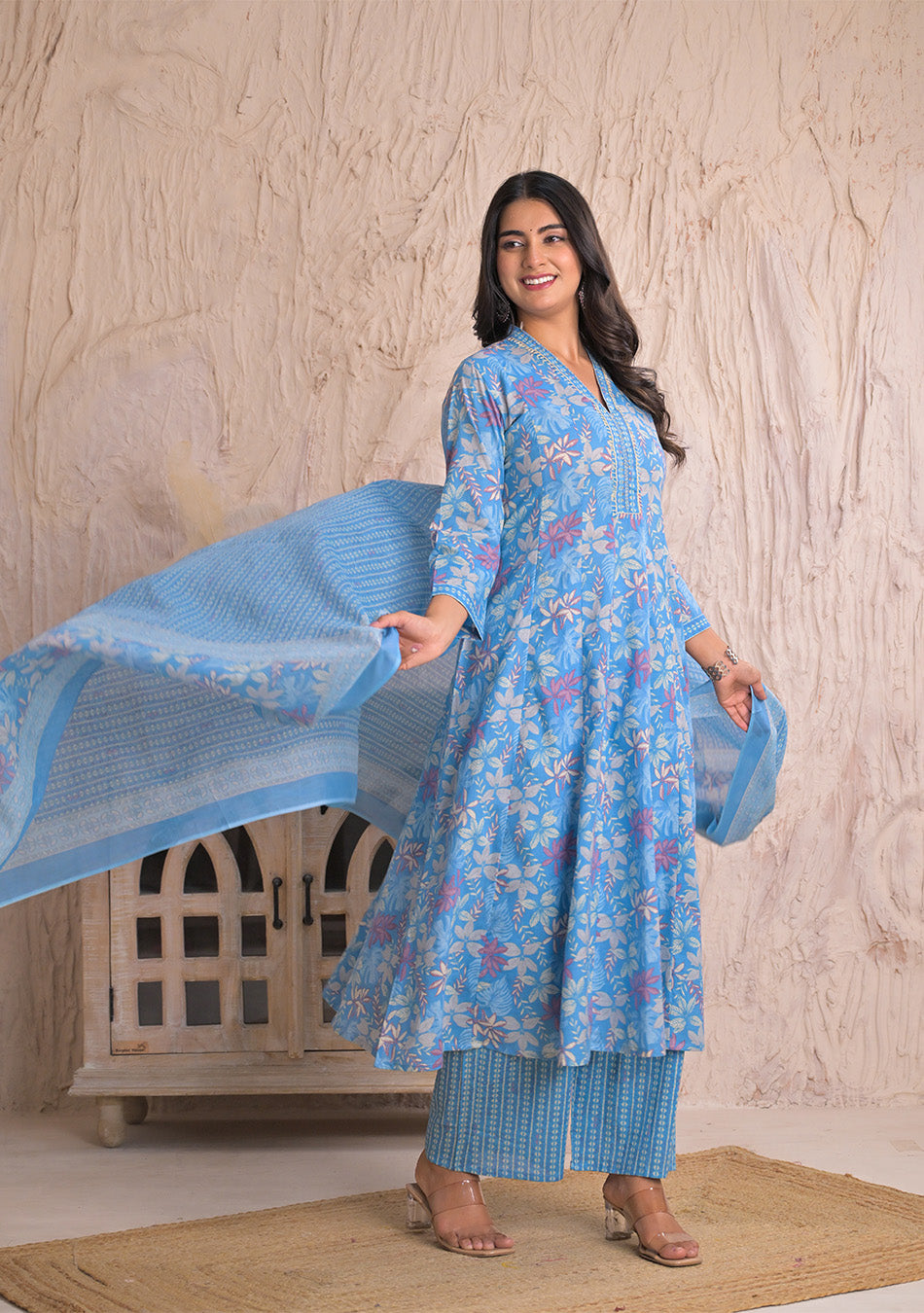 Ammanya Sky Blossom Breeze Anarkali Set