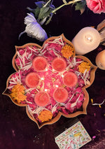 Pink Swastik Diya - Set of 6