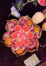 Pink Swastik Diya - Set of 6